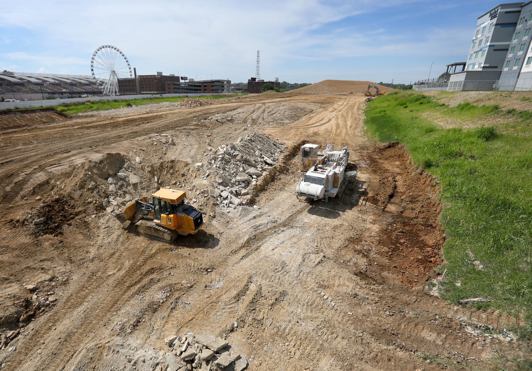 Early stages of Major League Soccer stadium construction in St. Louis